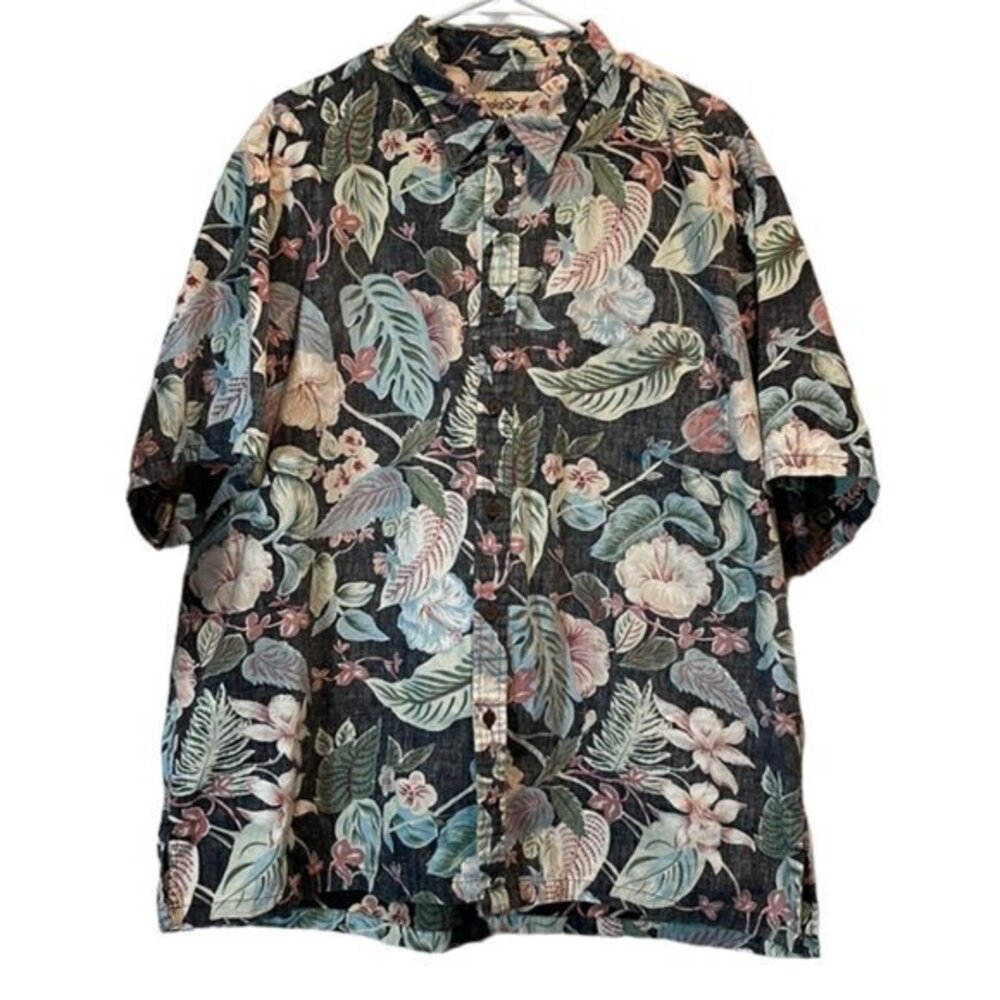 Cooke Street Hawaiian Tropical Floral Button Down Shirt Size 2XL EUC #7141